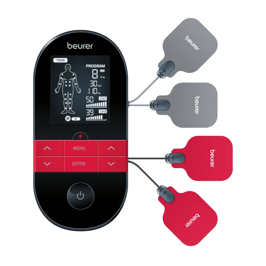 BEURER HEAT ELECTROSTIMULATEUR TENS/EMS NUMERIQUE AVEC FONCTION DE CHALEUR EM 59