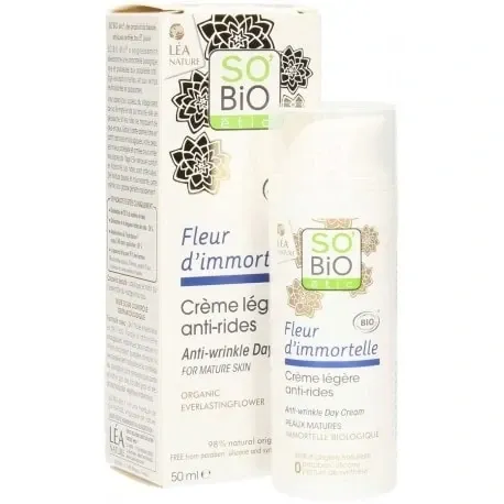 SO BIO Crème Légère Anti-rides Fleur D’immortelle 50ml
