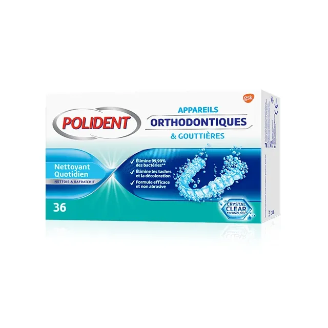 POLIDENT APPAREILS ORTHODONTIQUES & GOUTTIÈRES NETTOYANT
