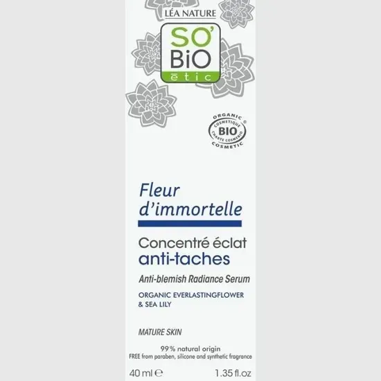 SO BIO Concentré Éclat Anti-Tâche Fleur D’immortelle 40ml
