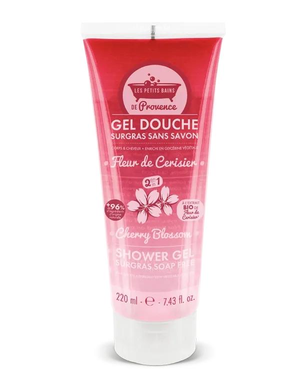 Tube Gel Douche surgras sans savon 220 ml Fleur de cerisier