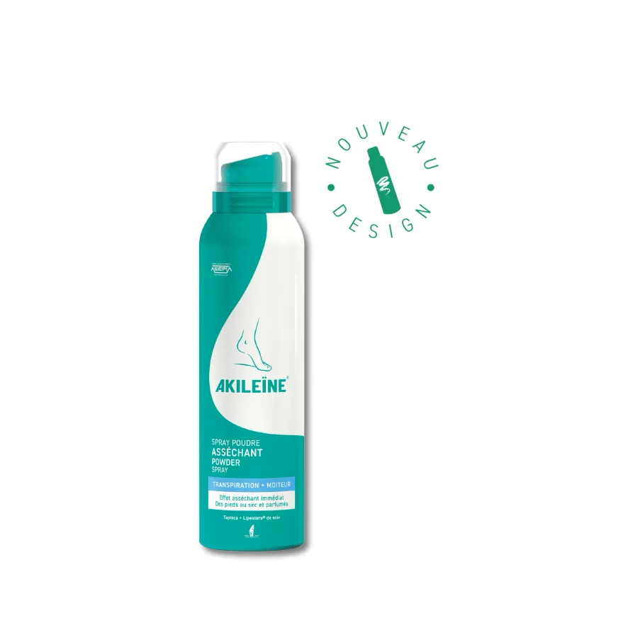 Akileine SPRAY POUDRE ASSÉCHANT – TRANSPIRATION ET MOITEUR PIED