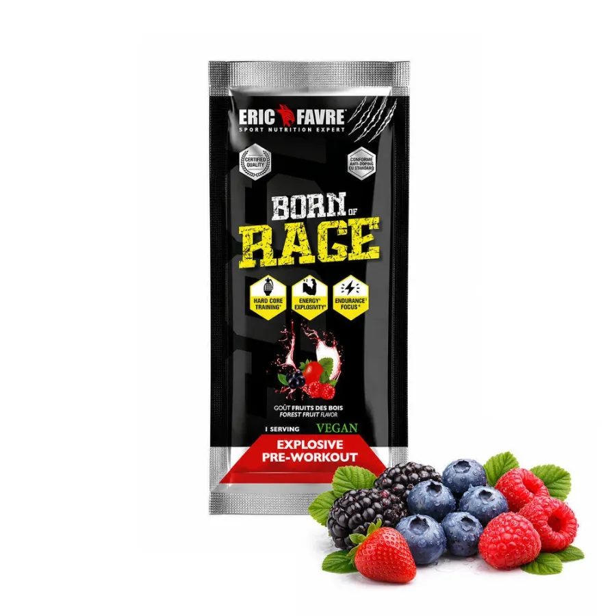 Born of rage - Explosive Vegan Préworkout - Sachet Unidose Fruits des bois