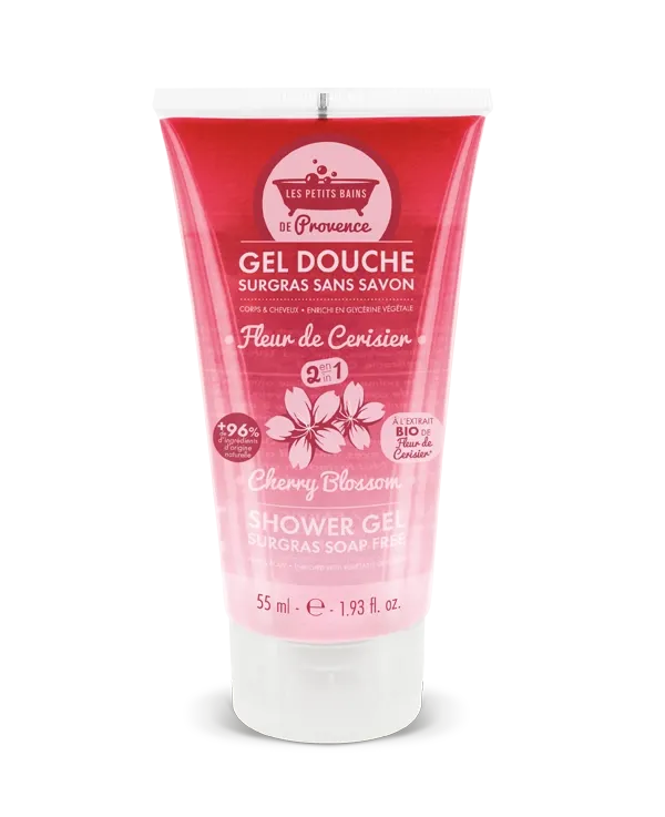 Tube Gel Douche surgras sans savon 55 ml Fleur de cerisier