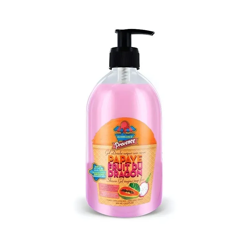 Gel Douche surgras sans savon 500ML Papaye – Fruits du dragon