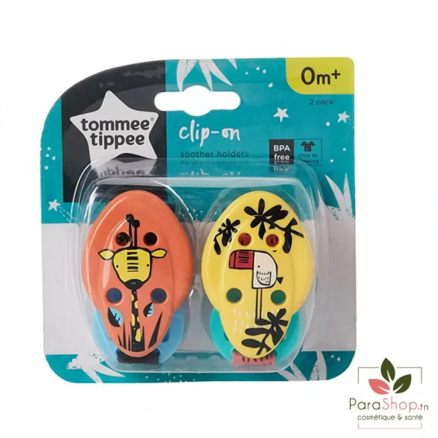TOMMEE TIPPEE 2 ATTACHES SUCETTES CLIP-ON 0M+