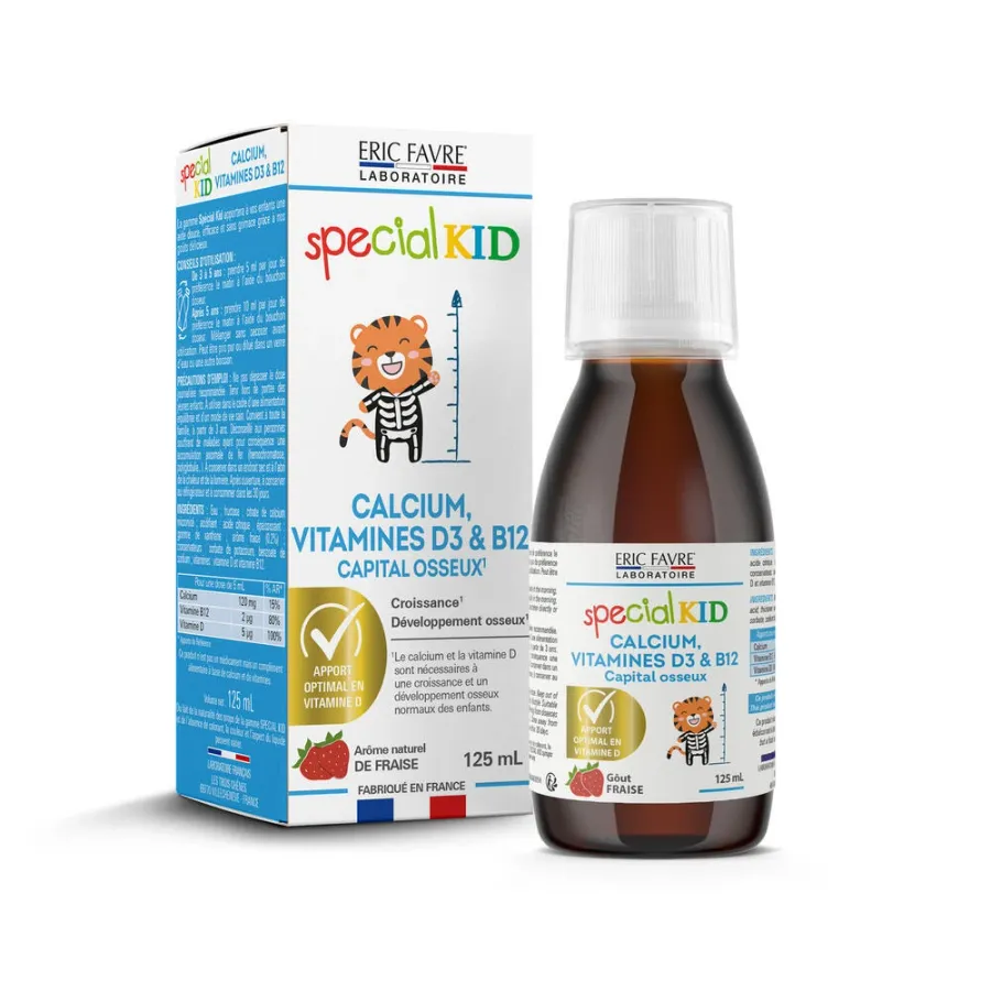 Syrup Calcium D3 & B12: 3 nutriments essentiels pour enfants dès 3 ans