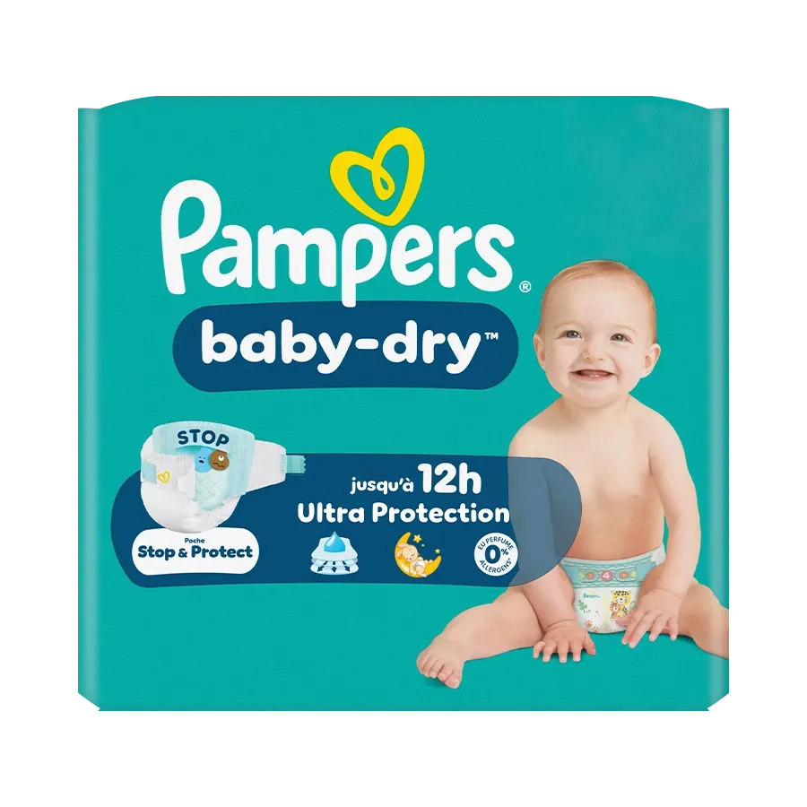 Pampers® Baby-Dry™ Taille 8 (17+ kg)