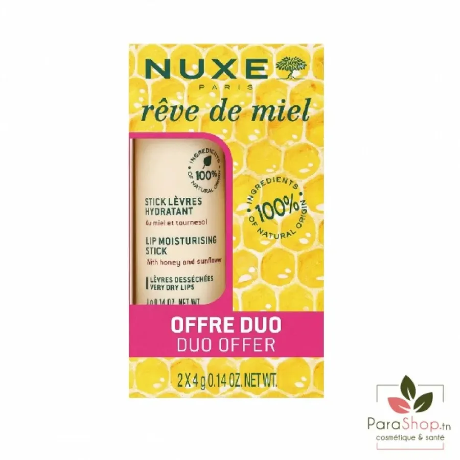 NUXE Reve de Miel Stick levres hydratant 2X 4Gr