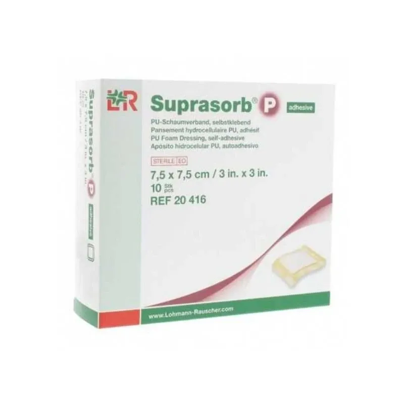 Suprasorb P Adhesif 7.5Cmx7.5 Bt/10/ Ref:20416