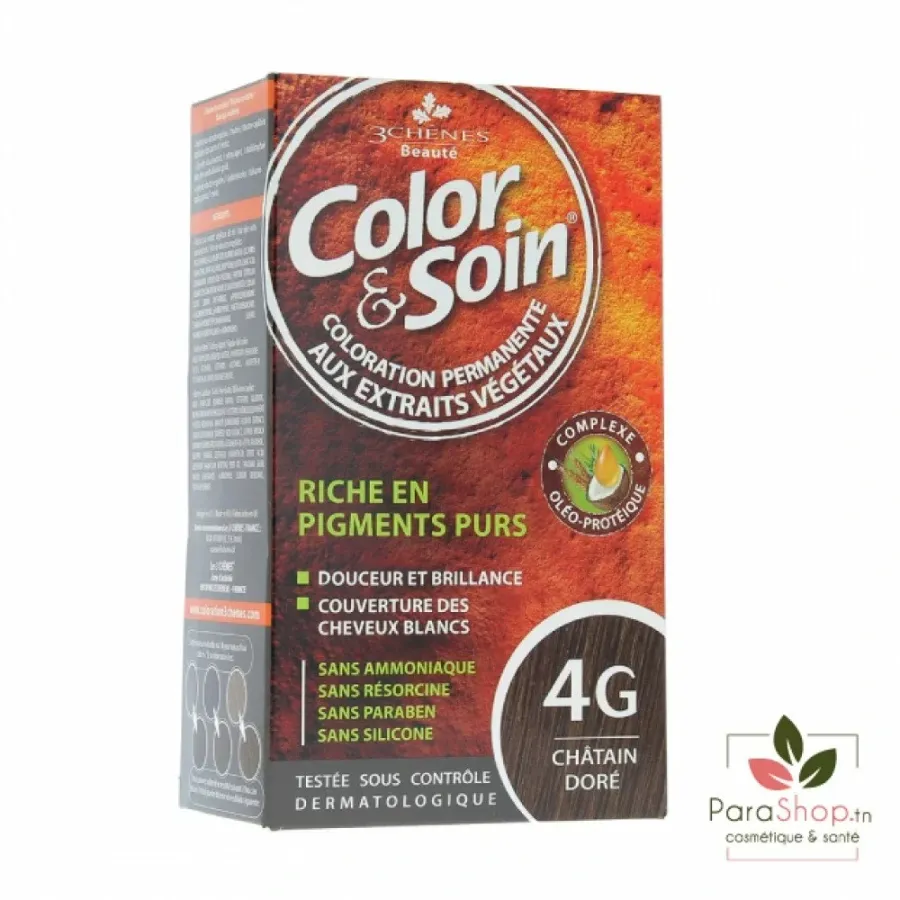 3 CHENES COLOR & SOIN COLORATION CHATAIN DORE 4G