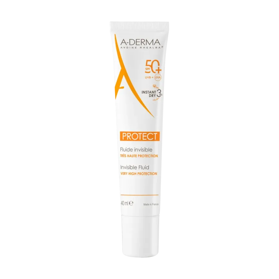 A-DERMA PROTECT Fluide solaire visage invisible SPF50+