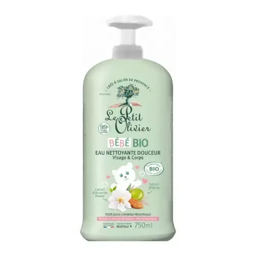 LE PETIT OLIVIER EAU NETTOYANTE POUR LE VISAGE ET LE CORPS POUR ENFANTS 750 ML