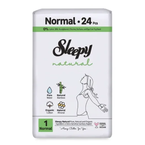 SLEEPY NATURAL SERVIETTE HYGIENIQUE COTTON ORGANIQUE NORMAL