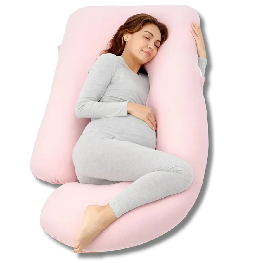 MOMCOZY - COUSSIN DE GROSSESSE & ALLAITEMENT ULTRA CONFORT ROSE