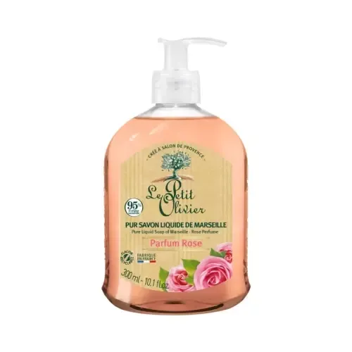 LE PETIT OLIVIER PUR SAVON LIQUIDE DE MARSEILLE PARFUM ROSE 300ML