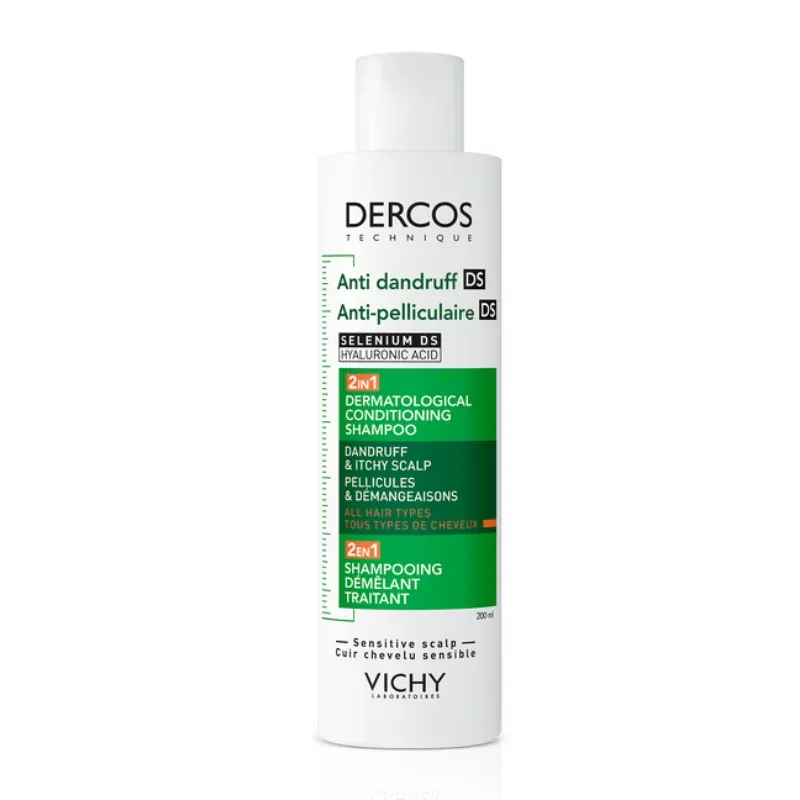 VICHY DERCOS - SHAMPOING ANTI PELLICULAIRE DS 2EN1 DEMELANT ET TRAITANT 200ML