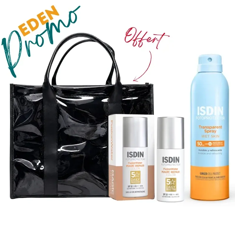 ISDIN Sac Fusion Water Age Repair Teinte SPF50 50 ml + ISDIN Photoprotection Gel Creme Solaire Adulte SPF 50+ 250 ml
