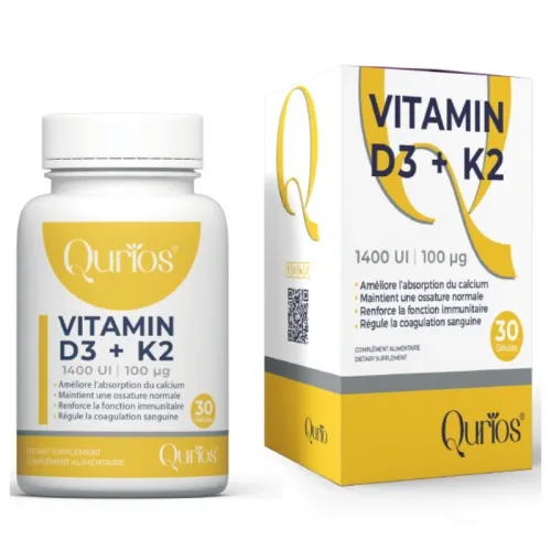 QURIOS VITAMIN D3+K2 30 GELULES