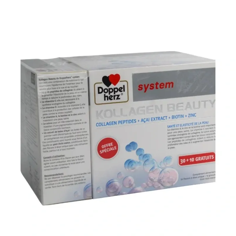 DOPPEL HERZ AKTIV KOLLAGEN BEAUTY 30 DOSES AVEC (10 DOSES GRATUITS)