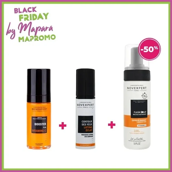 NOVEXPERT Serum Booster À La Vitamine C+ NOVEXPERT Contour des Yeux Lifting Eclat 15ml +NOVEXPERT Flash Eclat Mousse Nettoyante 150mL (-50%)