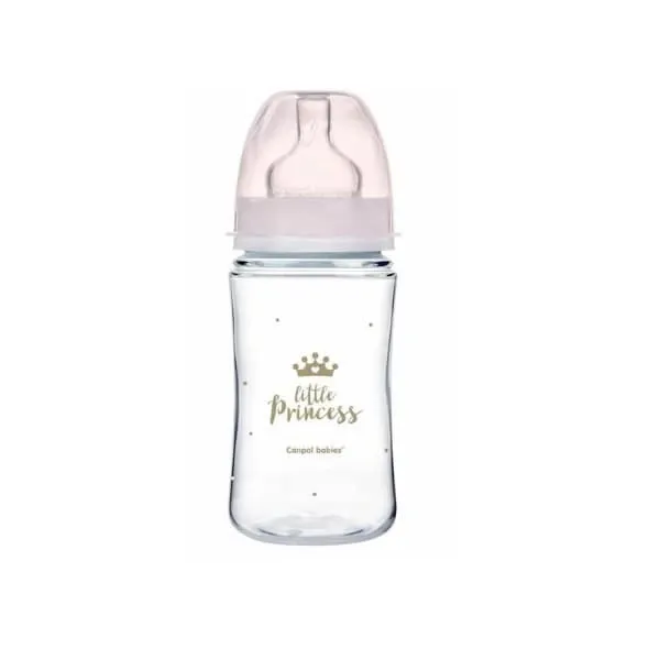 canpol babies biberon anti colique col large rose royal baby 240 ml